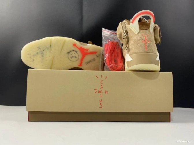 Reps LUCY Khaki Retro Scott Air Jordan Travis British 6 DH0690-200 0718
